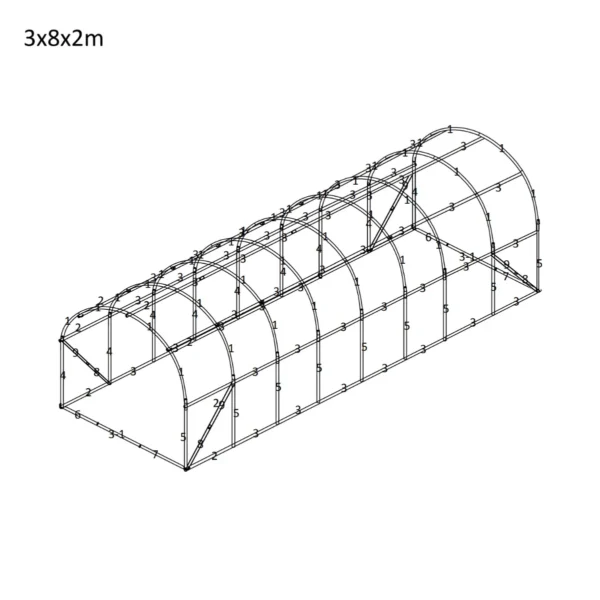 Fóliovník 3×8×2 m