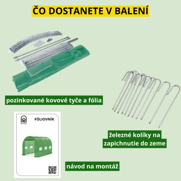 Fóliovník – stabilný, dvojité dvere, UV ochrana