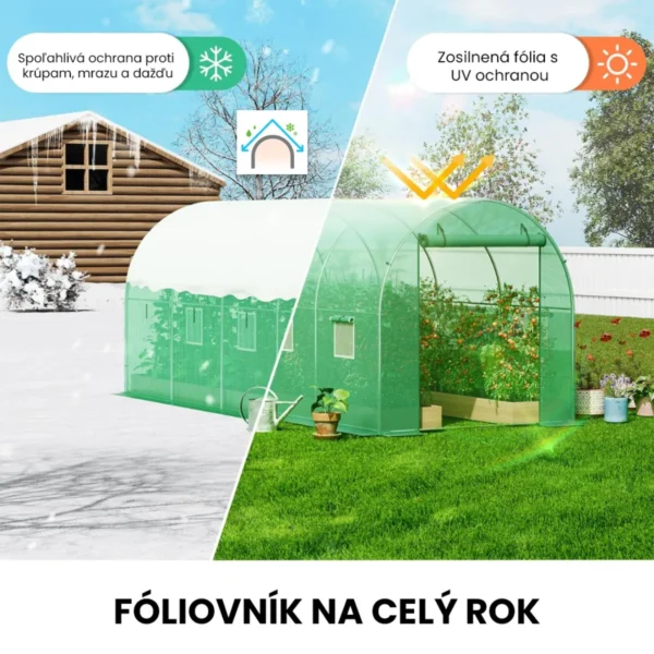 Fóliovník – stabilný, dvojité dvere, UV ochrana