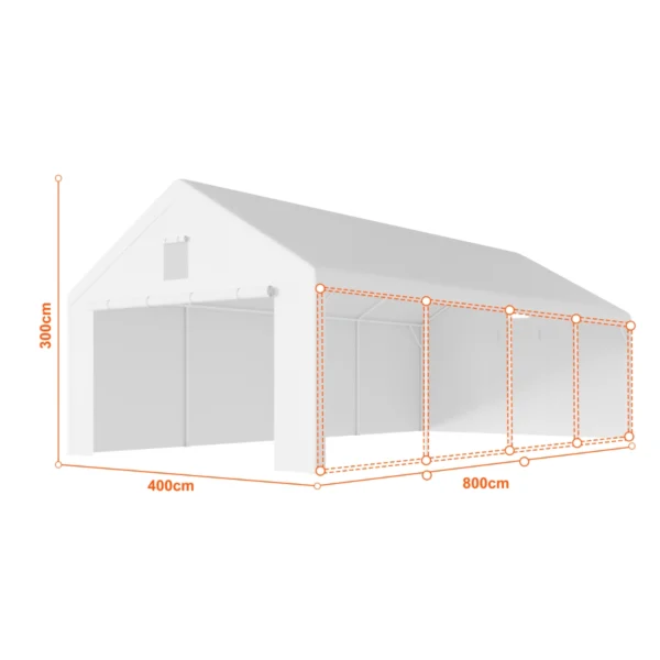 Garážový stan 4×8 m