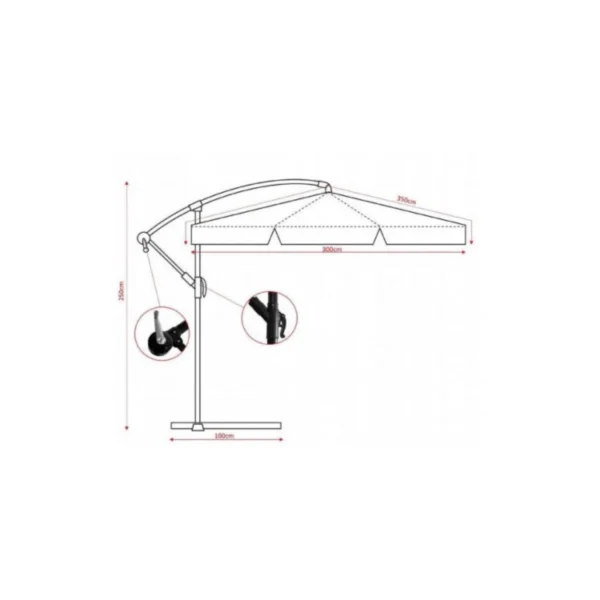 Záhradný slnečník 3 m