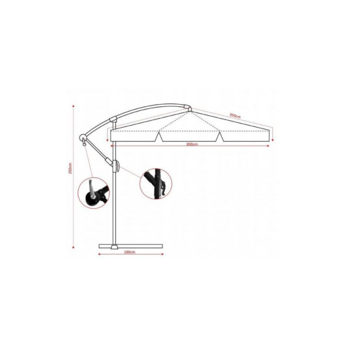 Záhradný slnečník 3 m