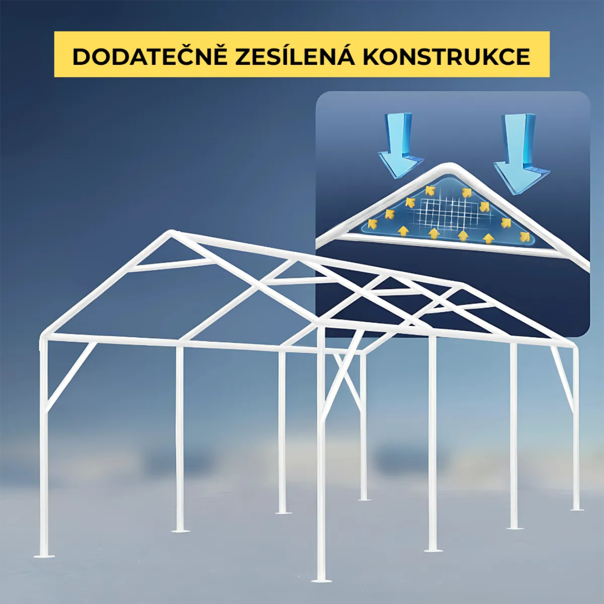 Garážový stan – konštrukcia 38 mm + plachta 280 g/m²