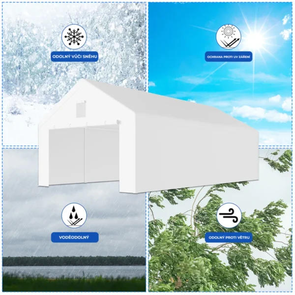 Garážový stan – konštrukcia 38 mm + plachta 280 g/m²