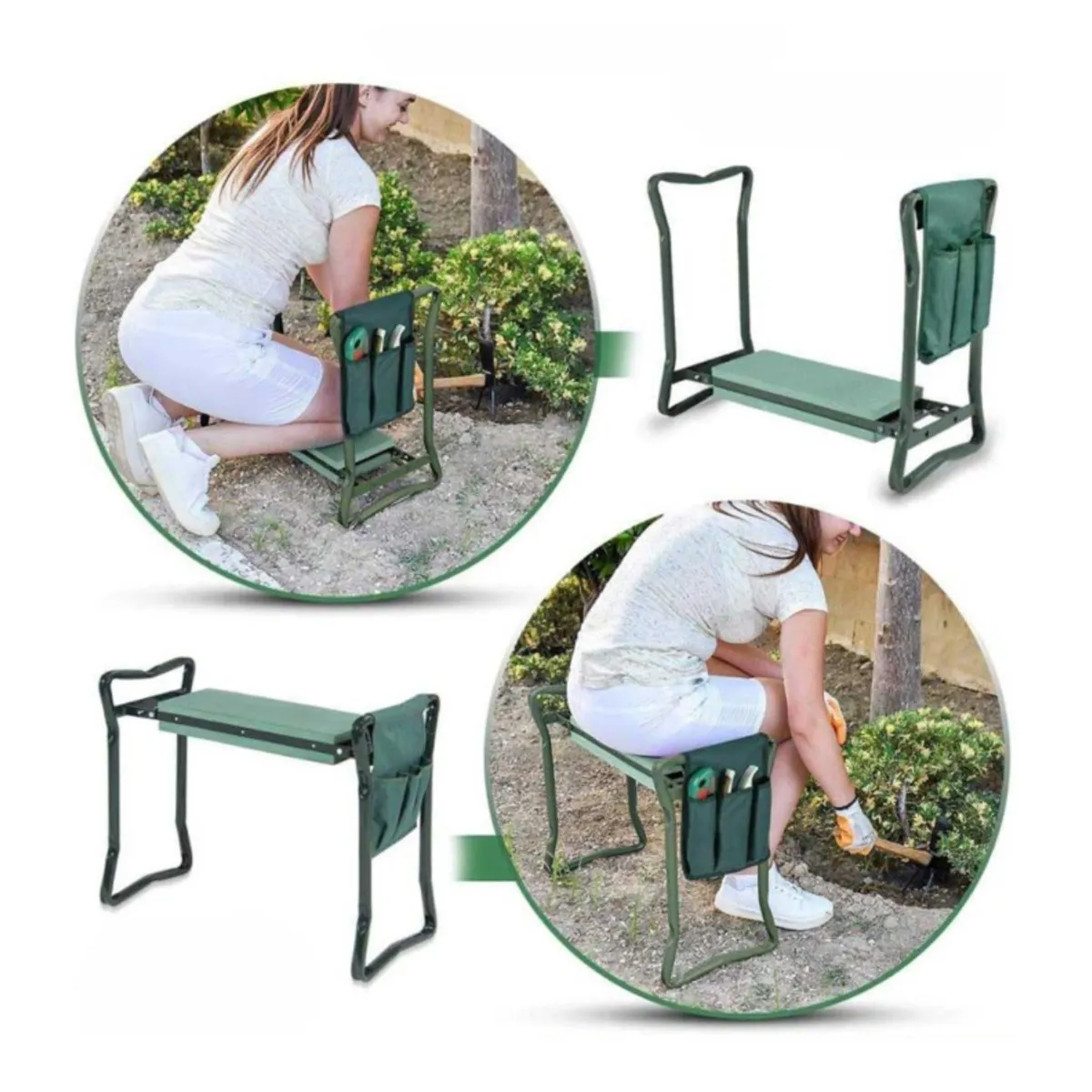 Záhradná stolička – kľakadlo 3 v 1 s organizérom