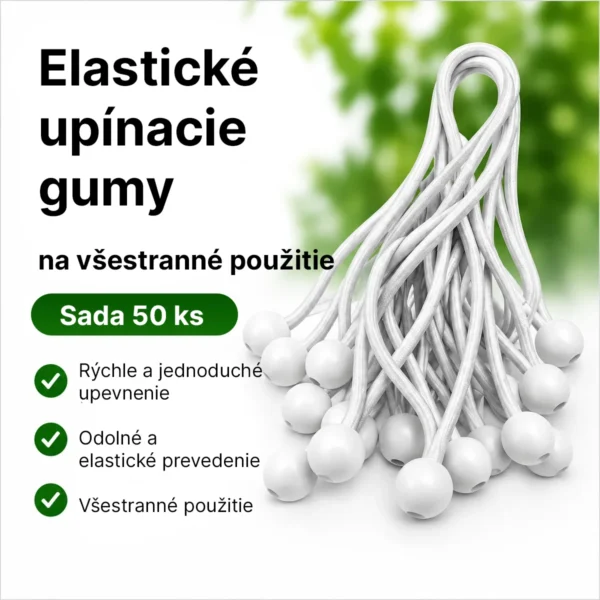 Elastické upínacie gumy s guľôčkou – 50 ks