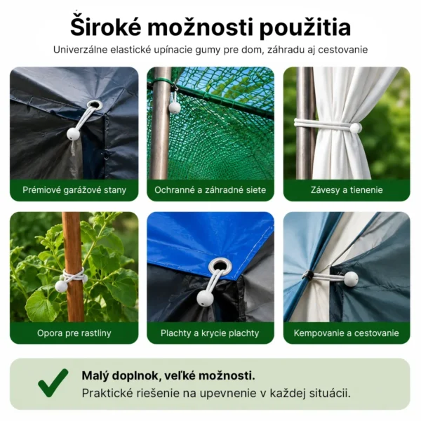 Elastické upínacie gumy s guľôčkou – 50 ks