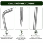 Kovové upínacie kolíky na stany a plachty 30 cm – 10 ks