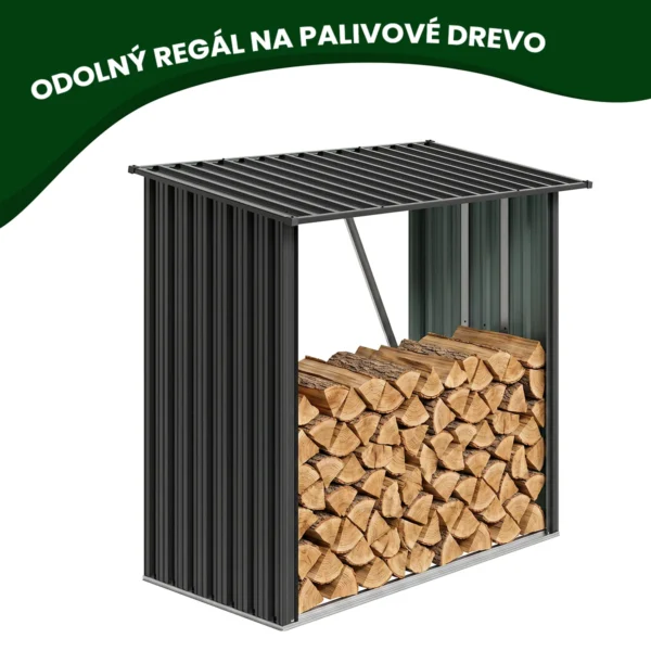 Kovový prístrešok na drevo Premium 89 × 163 × 154 cm (1,5 m²)