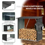 Kovový prístrešok na drevo Premium 89 × 163 × 154 cm (1,5 m²)