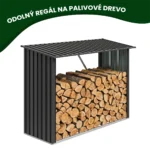Kovový prístrešok na drevo Premium 84 × 217 × 154 cm (1,9 m²)