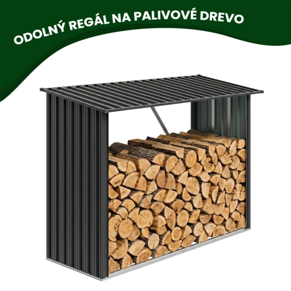 Kovový prístrešok na drevo Premium 84 × 217 × 154 cm (1,9 m²)