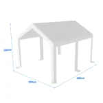 nahradna-stresna-plachta-3x4m-2 Náhradná strešná plachta na prémiový garážový stan 3×4 m | 280 g/m² PE