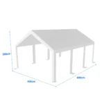 Náhradná strešná plachta na prémiový garážový stan 4×6 m | 280 g/m² PE