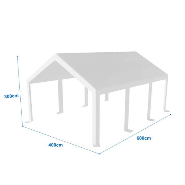 Náhradná strešná plachta na prémiový garážový stan 4×6 m | 280 g/m² PE